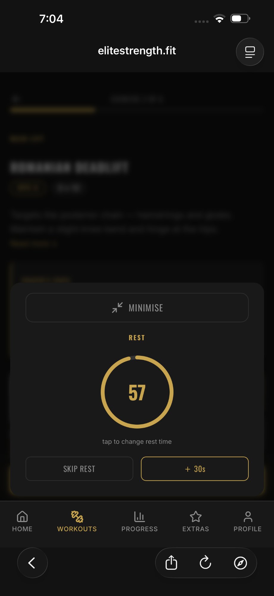 Elite Strength System rest timer
